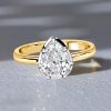 Pear Cut White Sapphire Teardrop Engagement Ring in Sterling Silver