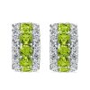 Cushion Cut Peridot Hoop Earrings in Sterling Silver for Women