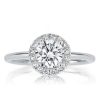Halo Round Cut White Sapphire Split-Band Bridal Set in Sterling Silver