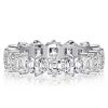 Asscher Cut Cubic Zirconia Eternity Band - Sterling Silver Wedding Ring