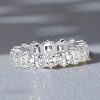 Asscher Cut Cubic Zirconia Eternity Band - Sterling Silver Wedding Ring