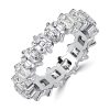 Asscher Cut Cubic Zirconia Eternity Band - Sterling Silver Wedding Ring
