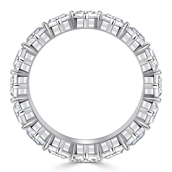 Asscher Cut Cubic Zirconia Eternity Band - Sterling Silver Wedding Ring