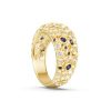18K Gold Plated Sterling Silver Cocktail Ring with White and Blue Sapphire, 1.02 CT. TW.