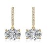 Sterling Silver Oval Cut Solitaire Hoop Earrings for Women with Hinged Back