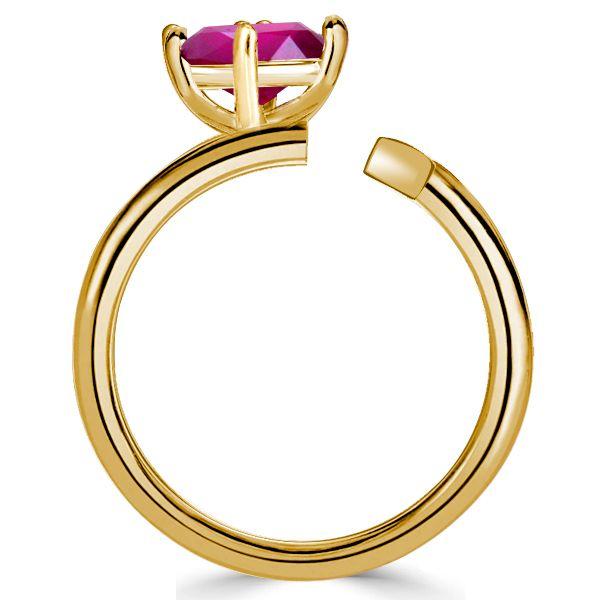 Pink Oval Cut Sterling Silver Engagement Ring for Women - Open Ring Design