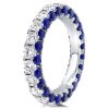 Eternity White & Blue Simulated Diamond Wedding Band in Sterling Silver