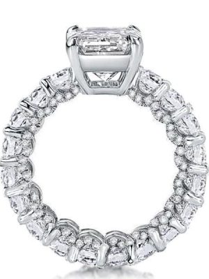 3.00 CT. Center Stone 925 Sterling Silver Engagement Ring with Rhodium Finish