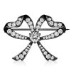 Vintage Black Bow Brooch - Round Cut - 925 Sterling Silver Plated - 2.70 CT. TW