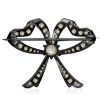 Vintage Black Bow Brooch - Round Cut - 925 Sterling Silver Plated - 2.70 CT. TW