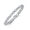 Rhodium Plated Sterling Silver Oval and Emerald Cut Alternating Tennis Bracelet