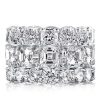 925 Sterling Silver Triple Row Eternity Stackable Wedding Ring Set