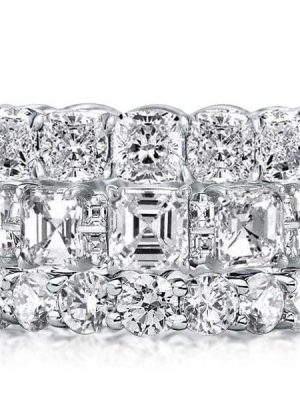 925 Sterling Silver Triple Row Eternity Stackable Wedding Ring Set