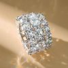 925 Sterling Silver Triple Row Eternity Stackable Wedding Ring Set