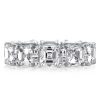925 Sterling Silver Triple Row Eternity Stackable Wedding Ring Set