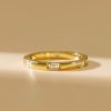18K Gold Plated Sterling Silver Emerald Cut Eternity Band Ring for Women | Stackable Wedding Band
