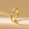18K Gold Plated Sterling Silver Emerald Cut Eternity Band Ring for Women | Stackable Wedding Band