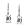 Emerald Cut Sterling Silver Drop Earrings - Classic & Sparkly