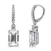 Emerald Cut Sterling Silver Drop Earrings - Classic & Sparkly