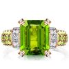 Emerald Cut Peridot Engagement Ring for Women in 925 Sterling Silver