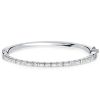 Dainty Baguette Bangle Bracelet - 925 Sterling Silver, 7 Inch