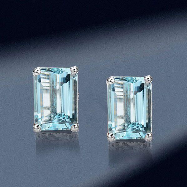 Emerald Cut Sterling Silver Stud Earrings for Women - 5.0 CT TW