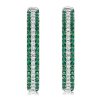 Pave Emerald Green Oval Hoop Earrings in 925 Sterling Silver