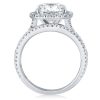 Halo Cushion Cut White Sapphire 3-Piece Sterling Silver Wedding Ring Set