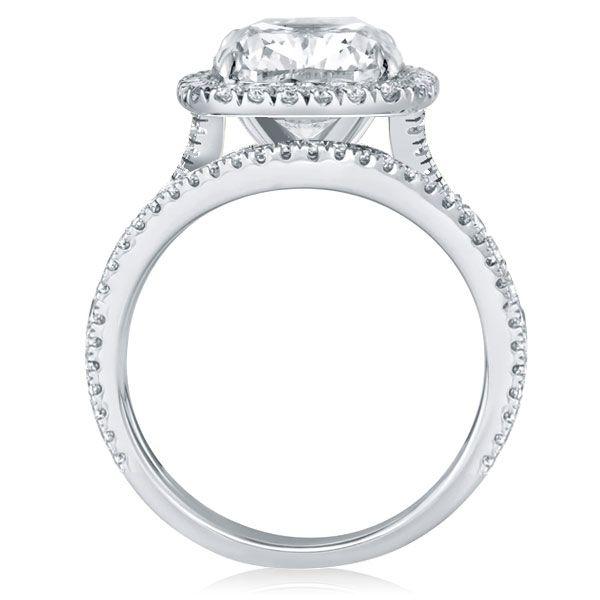 Halo Cushion Cut White Sapphire 3-Piece Sterling Silver Wedding Ring Set