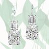 Emerald & Cushion Cut Sterling Silver Drop Earrings - Sparkly & Elegant