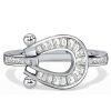 Sterling Silver Channel Set Horseshoe Ring - 0.73 CTW Cubic Zirconia - Wedding & Fashion Ring