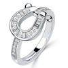 Sterling Silver Channel Set Horseshoe Ring - 0.73 CTW Cubic Zirconia - Wedding & Fashion Ring