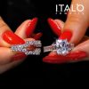 Three Stone Created White Sapphire 3-Piece Wedding Ring Set in Sterling Silver