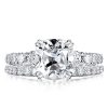 Classic Double Prong Cushion Cut Bridal Set in 925 Sterling Silver