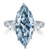 Three Stone Marquise Cut Blue Engagement Ring in 925 Sterling Silver with 7.94 CT Center Stone