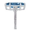Three Stone Marquise Cut Blue Engagement Ring in 925 Sterling Silver with 7.94 CT Center Stone