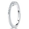White Sapphire Half Eternity Wedding Band - Sterling Silver