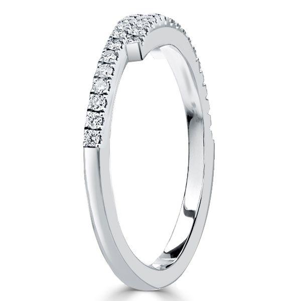 White Sapphire Half Eternity Wedding Band - Sterling Silver