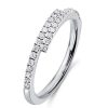 White Sapphire Half Eternity Wedding Band - Sterling Silver
