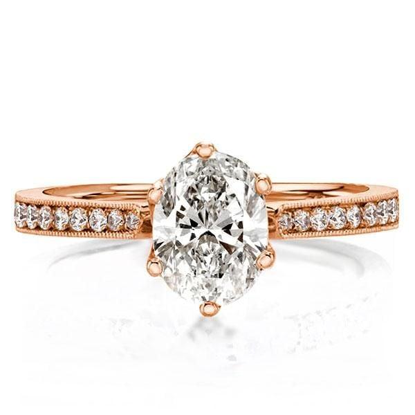 1.75 CT Oval Cut Engagement Ring in 18K Rose Gold Plated Sterling Silver