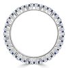 Baguette Cut Blue & White Sapphire Multi-Row Wedding Band in Sterling Silver