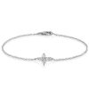 Sterling Silver Dainty Cross Bracelet for Women - 6, 7, 8, 9 Inch