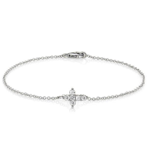 Sterling Silver Dainty Cross Bracelet for Women - 6, 7, 8, 9 Inch