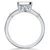 Cushion Cut Engagement Ring with Milgrain Bezel Setting in Sterling Silver