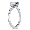 Cushion Cut Engagement Ring with Milgrain Bezel Setting in Sterling Silver
