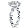 Pear Cut Created White Sapphire Eternity Engagement Ring in Sterling Silver