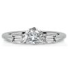 Half Moon 3-Stone Engagement Ring - 925 Sterling Silver (Silver, Gold, Rose Gold)