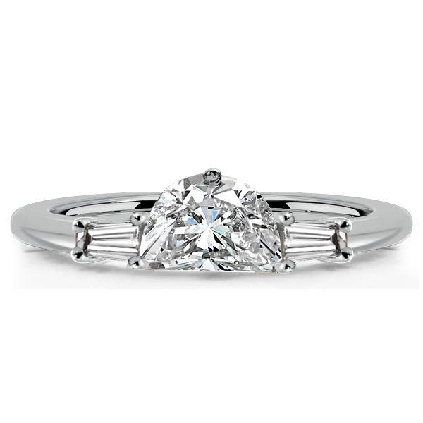 Half Moon 3-Stone Engagement Ring - 925 Sterling Silver (Silver, Gold, Rose Gold)