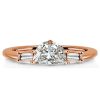 Half Moon 3-Stone Engagement Ring - 925 Sterling Silver (Silver, Gold, Rose Gold)