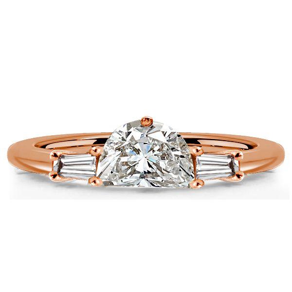 Half Moon 3-Stone Engagement Ring - 925 Sterling Silver (Silver, Gold, Rose Gold)